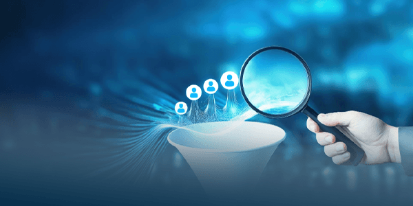 Buying journey funnel icon representing category, comparison, and review pages