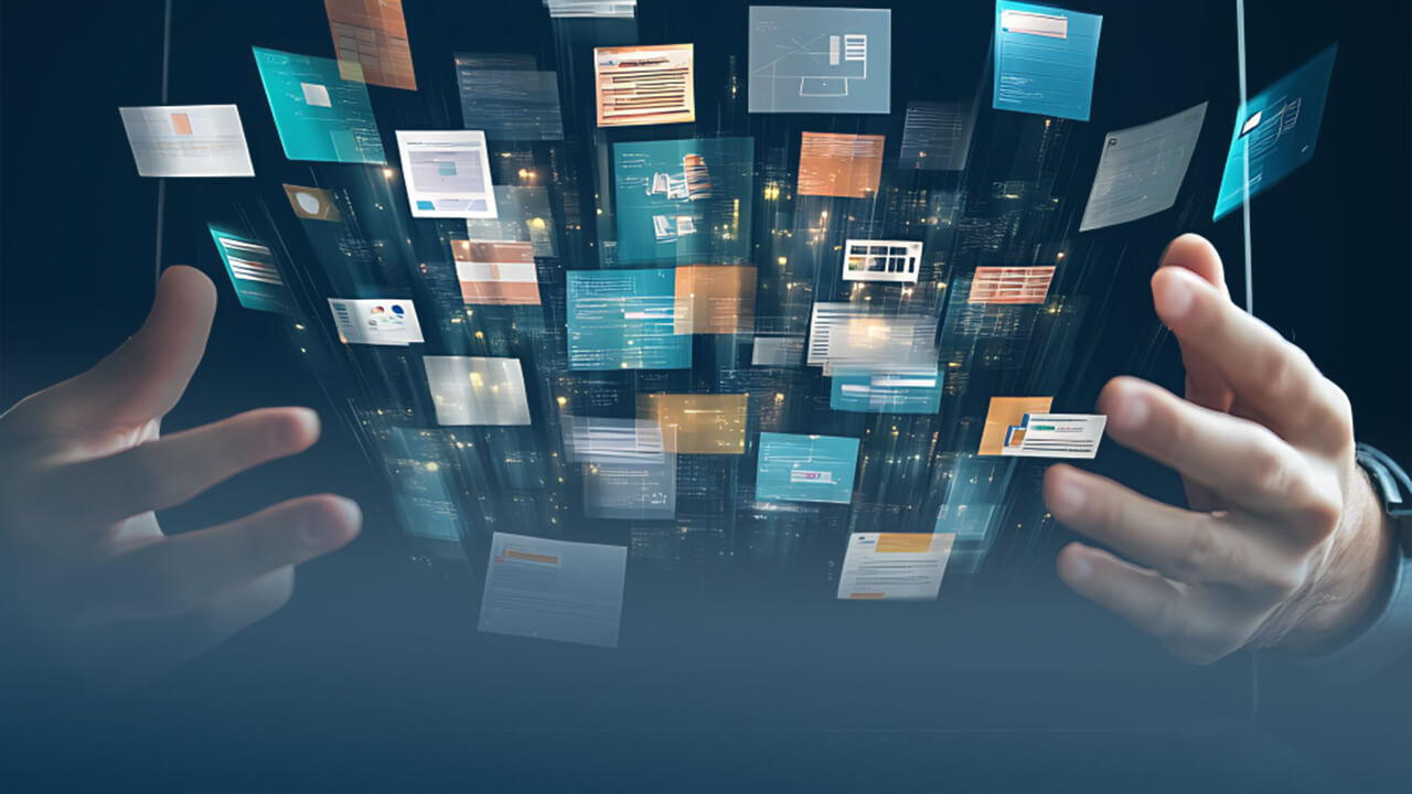 A central distribution hub connected to icons representing ebooks, webinars, case studies, analyst reports, and product launches