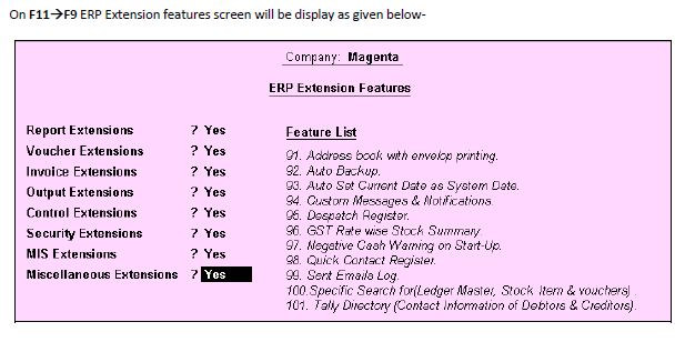 ERP Extensions Screenshots