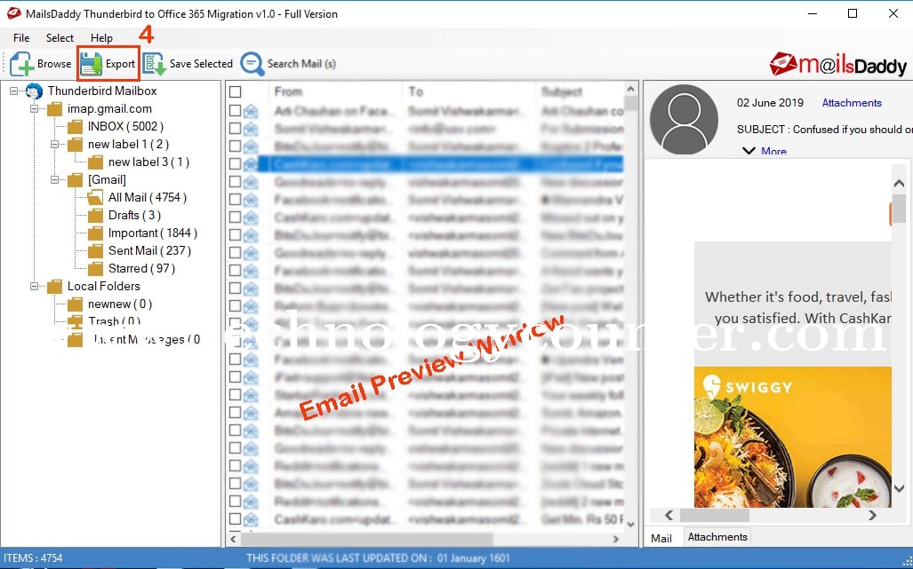 MailsDaddy Thunderbird To Office 365 Migration Screenshots