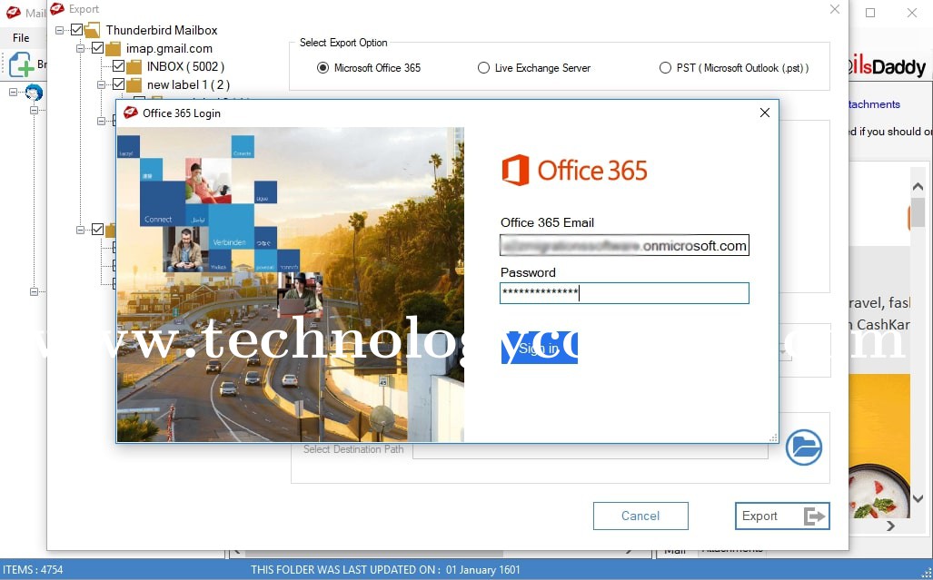 MailsDaddy Thunderbird To Office 365 Migration Screenshots