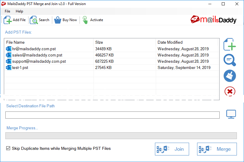MailsDaddy PST Merge And Join Screenshots