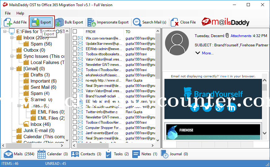 MailsDaddy PST to Office 365 Migration Screenshots