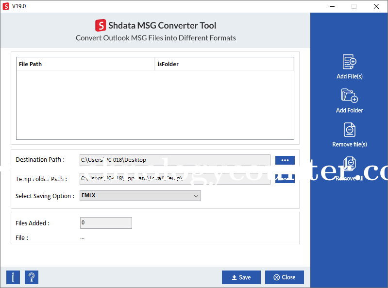 ShDataRescue MSG File Converter Screenshots