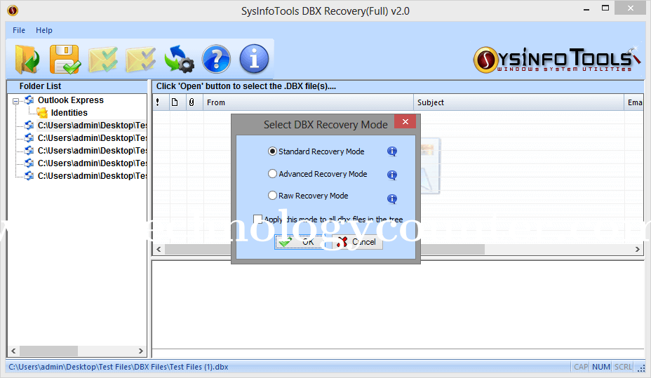 Outlook Express Email Recovery Screenshots