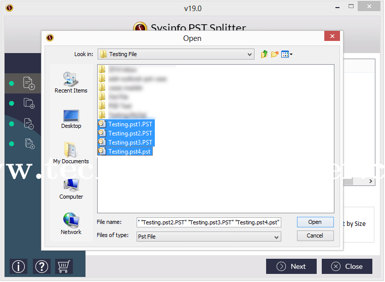 PST Splitter Screenshots