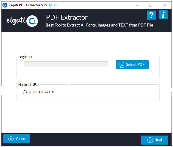 Cigati PDF Extractor Screenshots