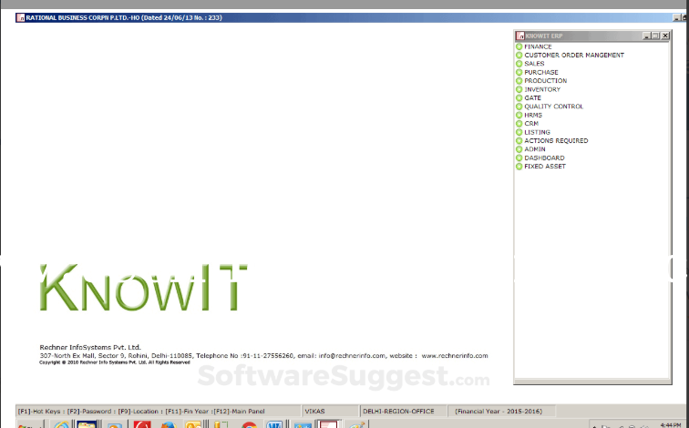 Knowit ERP Screenshots