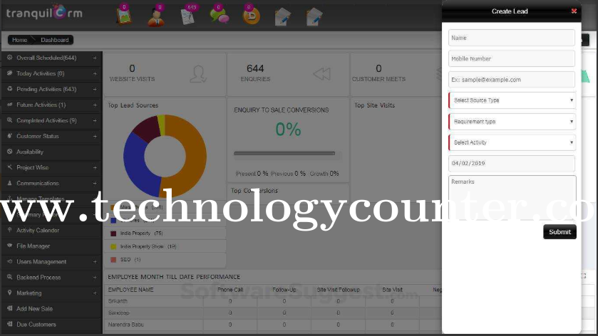 Tranquil CRM Screenshots