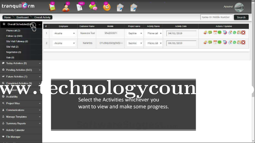 Tranquil CRM Screenshots