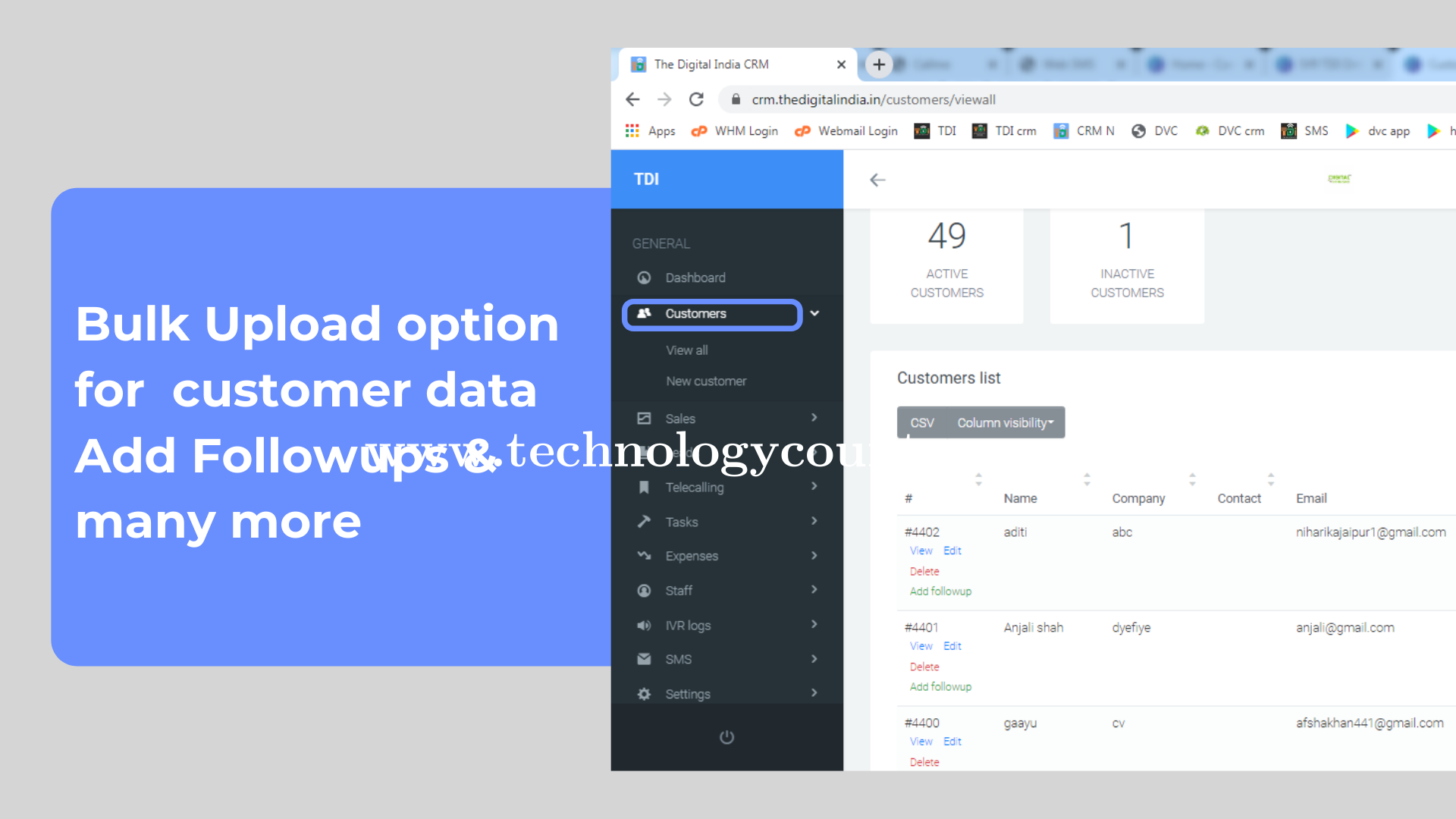 TheDigitalIndia CRM Screenshots
