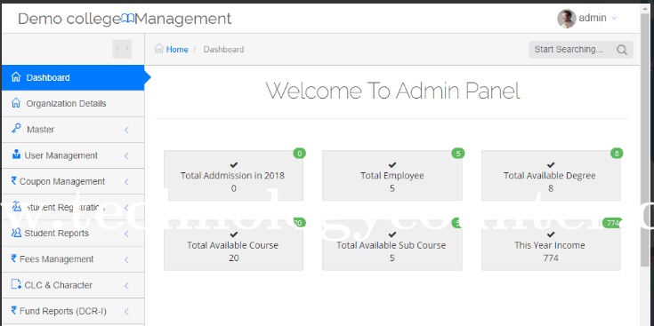 GIMS - Institution Management Screenshots