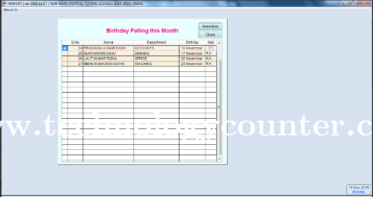 MARG ERP 9+ Payroll Screenshots