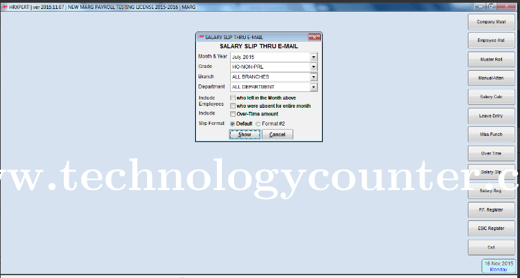 MARG ERP 9+ Payroll Screenshots
