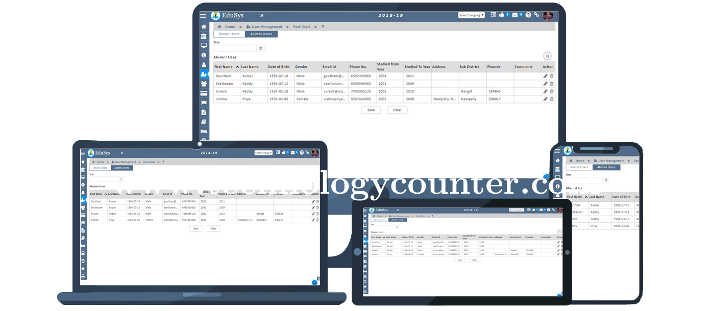 Edusys Alumni Management Screenshots