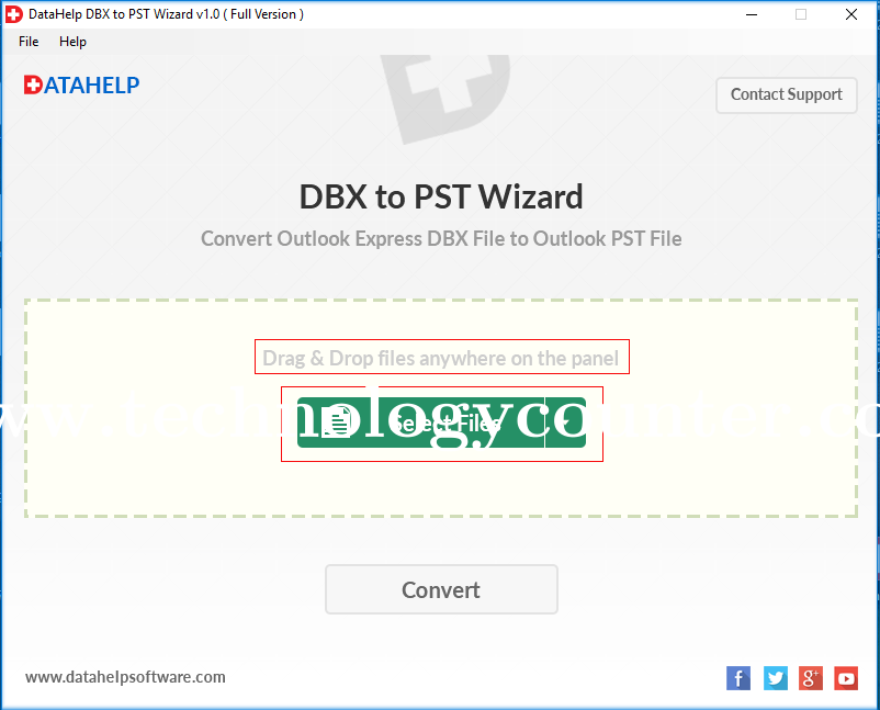 DataHelp DBX to PST Converter Screenshots