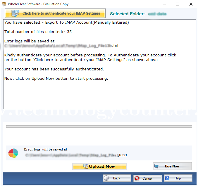 WholeClear MBOX to IMAP Converter Screenshots