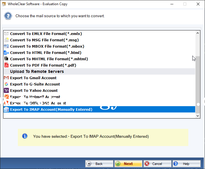 WholeClear MSG to IMAP Converter Screenshots