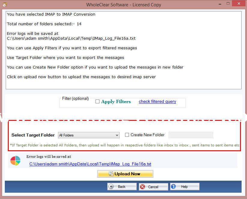 WholeClear Mail Migration Screenshots