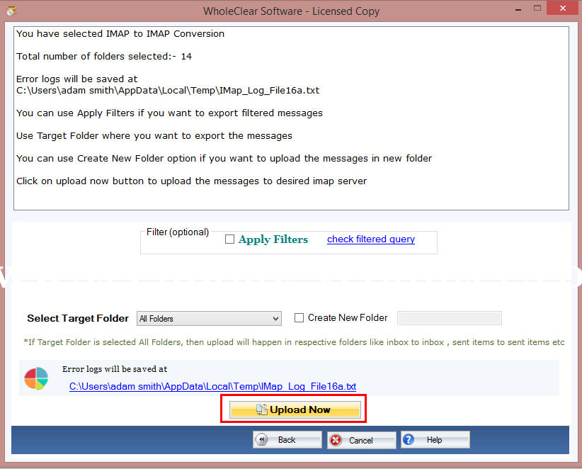 WholeClear Mail Migration Screenshots
