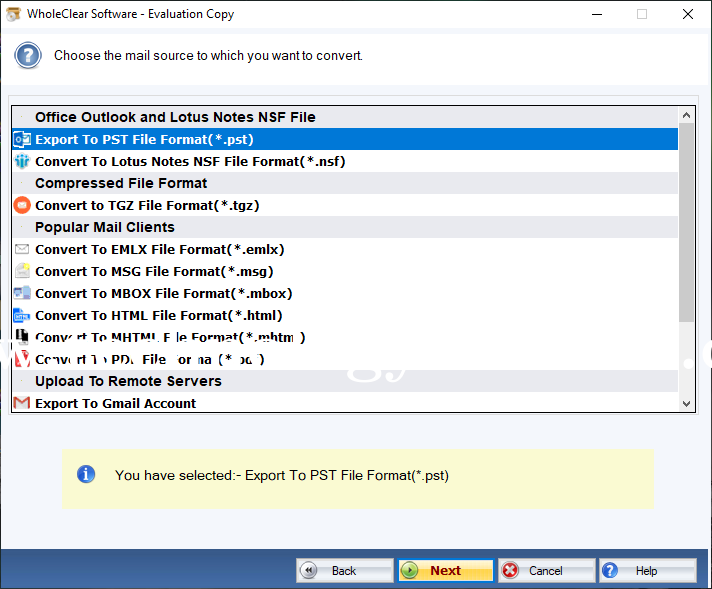 WholeClear Thunderbird to PST Converter Screenshots