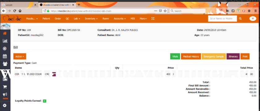 MocDoc LIMS Screenshots