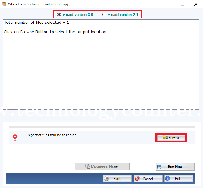 WholeClear Split vCard Screenshots
