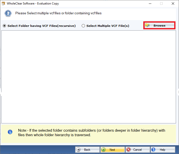 WholeClear Merge vCard Screenshots