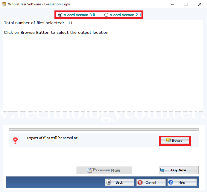 WholeClear Merge vCard Screenshots