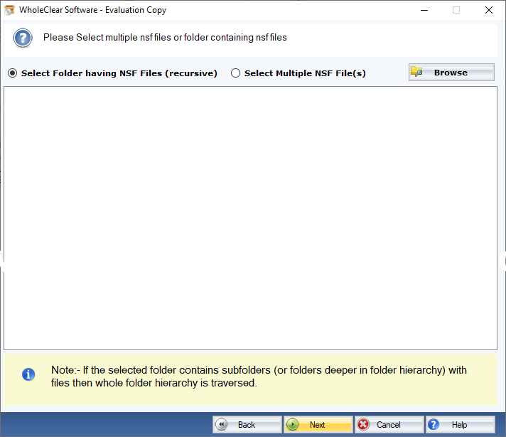 WholeClear NSF to VCF Converter Screenshots