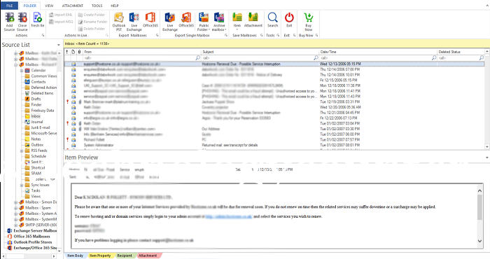 WholeClear Exchange to Office 365 Migration Screenshots