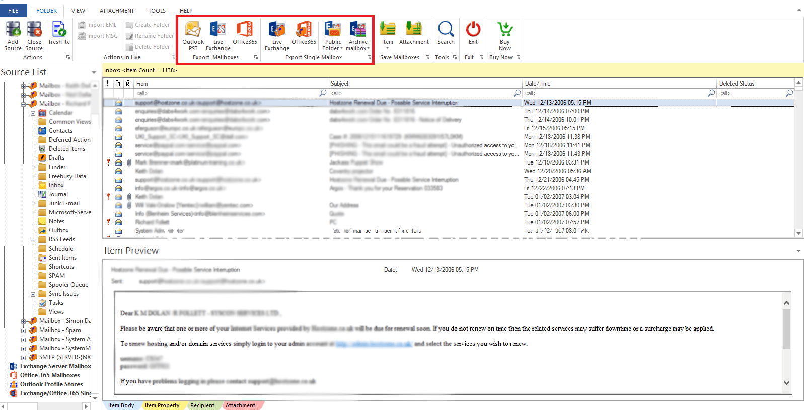 WholeClear EDB to PST Converter Screenshots