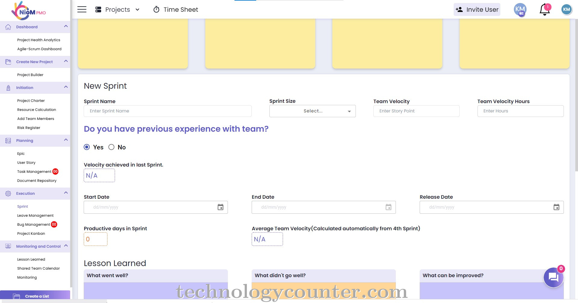 NioM PMO Screenshots