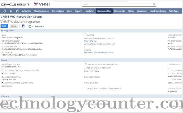 VNMT WooCommerce Integrator Screenshots