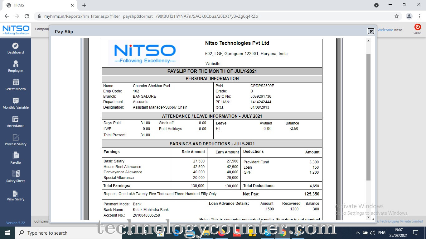 Nitso HRMS Screenshots
