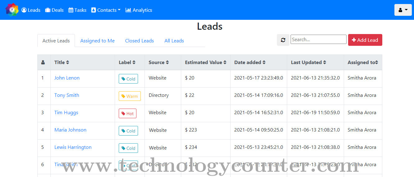 sonCloud Sales CRM Screenshots