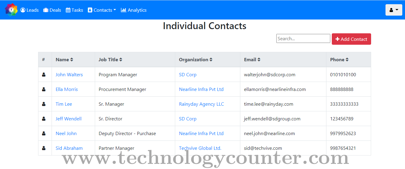 sonCloud Sales CRM Screenshots