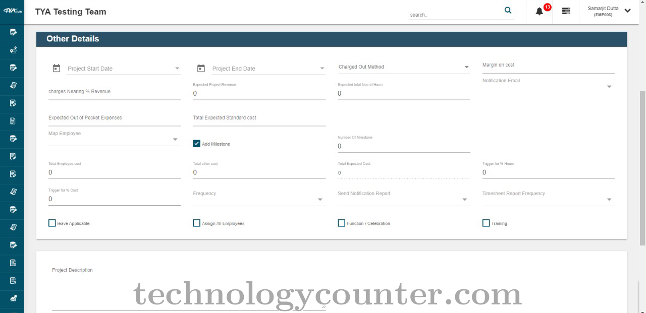 TYASuite Project Management Screenshots