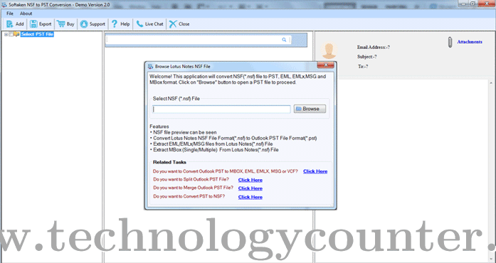 Softaken NSF to PST Converter Screenshots