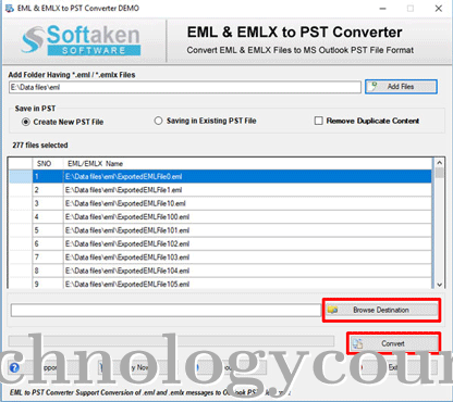 Softaken EML to PST Converter Screenshots