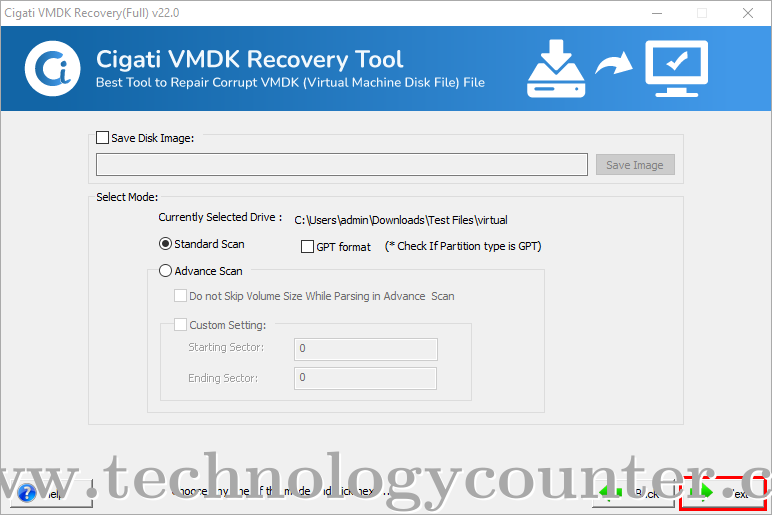 Cigati VMDK Recovery Screenshots
