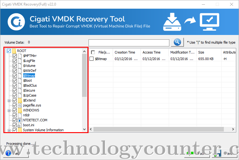 Cigati VMDK Recovery Screenshots