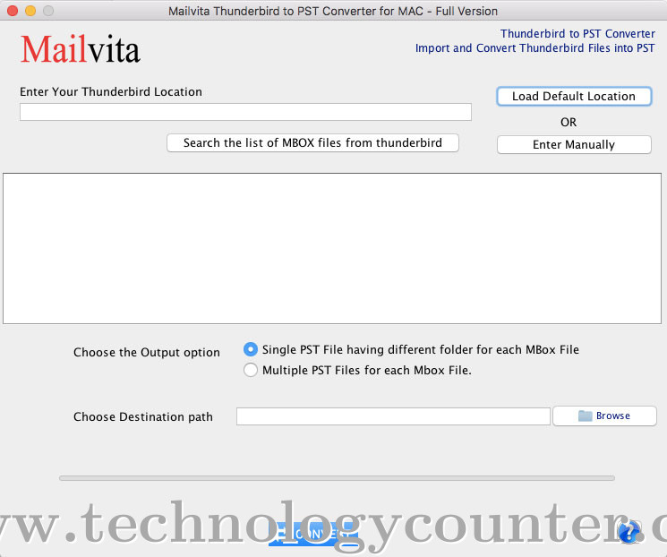 MailVita Thunderbird to PST Converter for Mac Screenshots