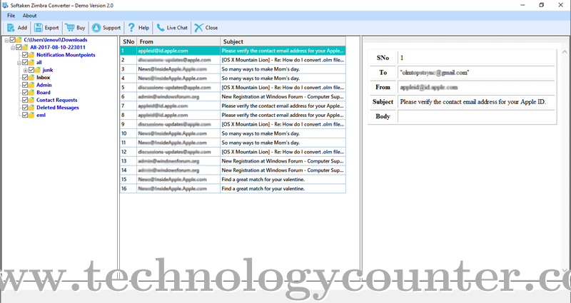 Softaken Zimbra Converter Screenshots