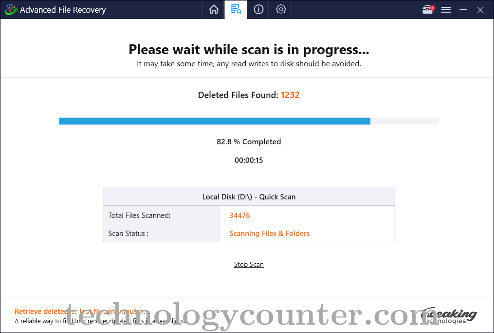 Advanced File Recovery Screenshots