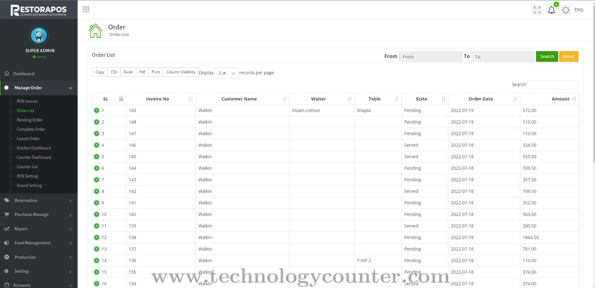 Restora POS Screenshots