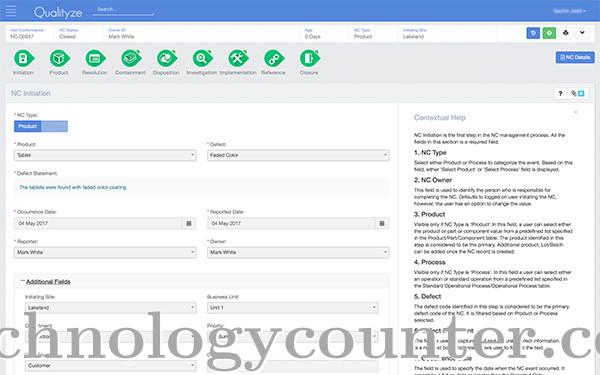 Qualityze Nonconformance Management Screenshots