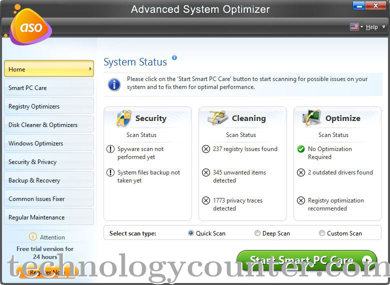 Systweak Advanced System Optimizer Screenshots