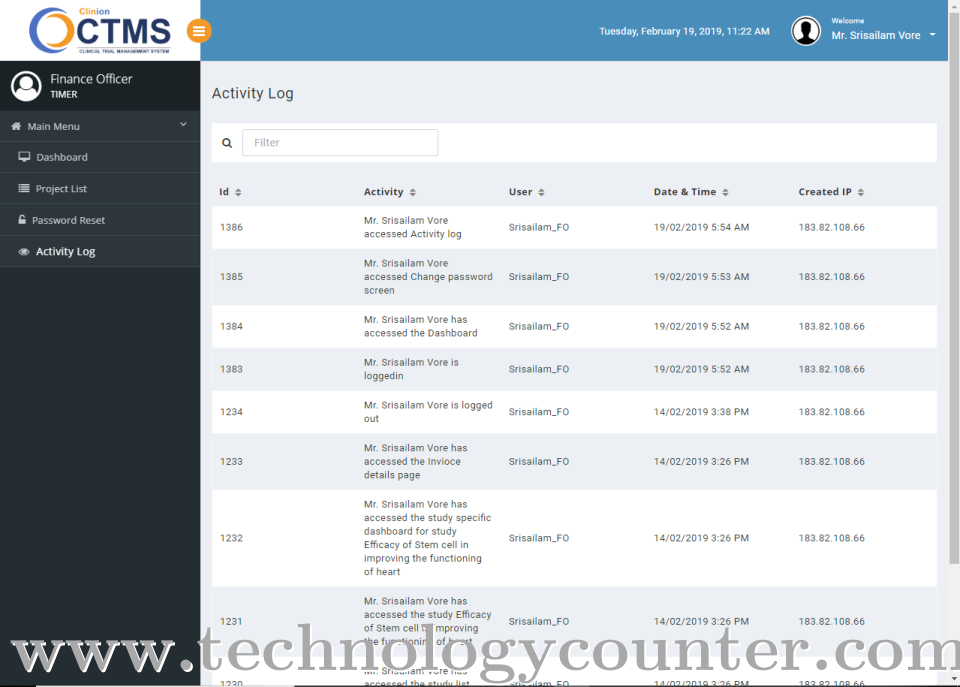 Clinion CTMS Screenshots