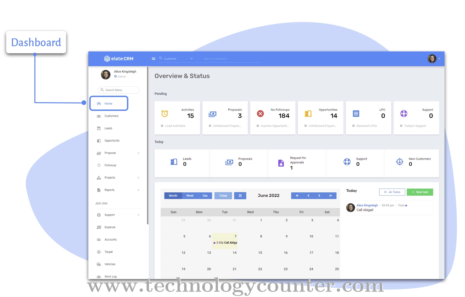 Elate CRM Screenshots